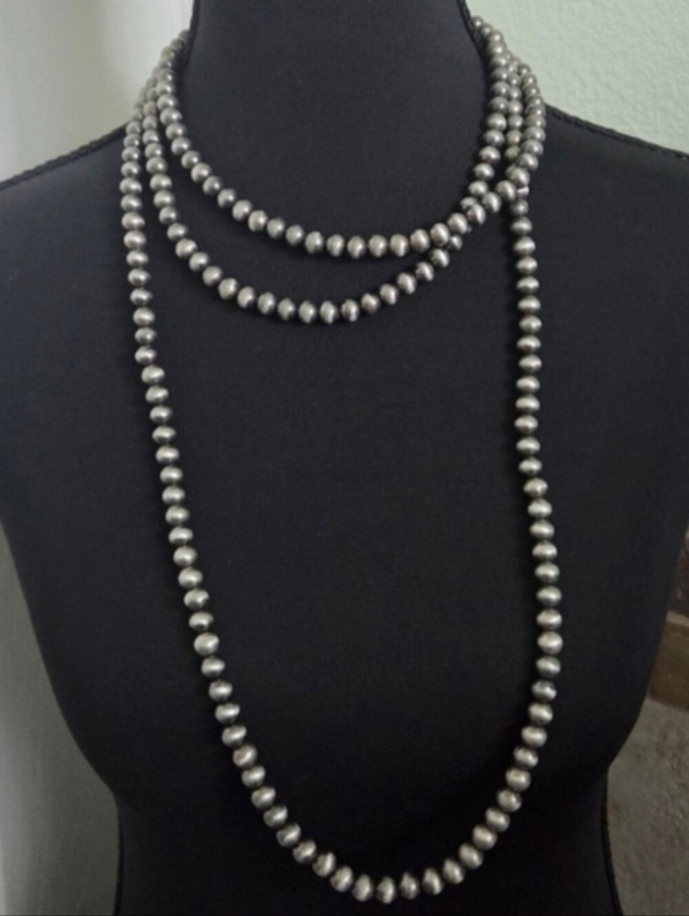60 Inch Faux Navajo Pearl Necklace Western Boho Rodeo Cowgirl Concert Gift